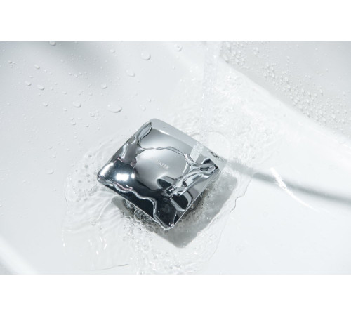 Донный клапан Aquatek Push-open с переливом квадратная крышка хром AQ6004CR