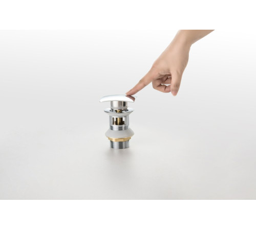 Донный клапан Aquatek Push-open с переливом квадратная крышка хром AQ6004CR