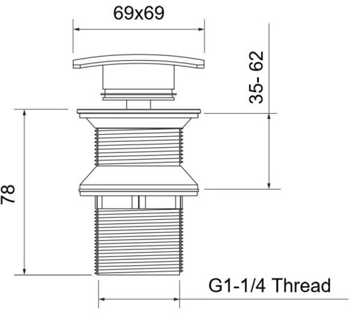 Донный клапан Aquatek Push-open с переливом квадратная крышка хром AQ6004CR