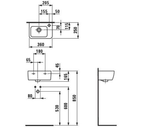 Раковина Laufen Pro A 350x250 мм 8.1695.5.000.106.1