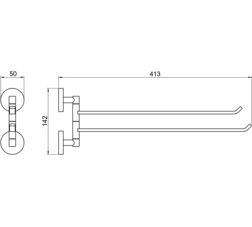 Полотенцедержатель двойной Aquatek БЕТТА матовый черный AQ4613MB