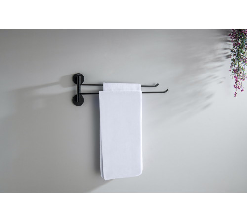 Полотенцедержатель двойной Aquatek БЕТТА матовый черный AQ4613MB