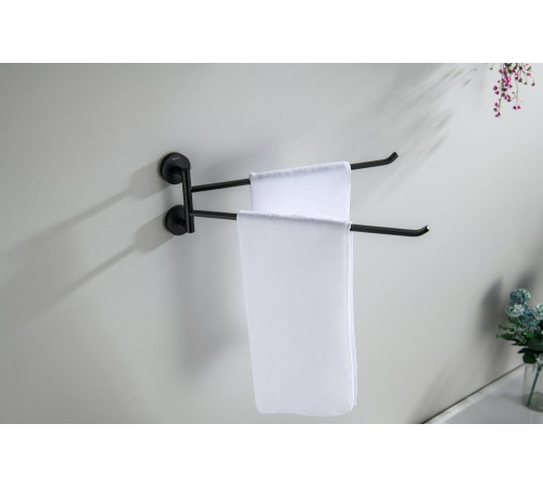 Полотенцедержатель двойной Aquatek БЕТТА матовый черный AQ4613MB