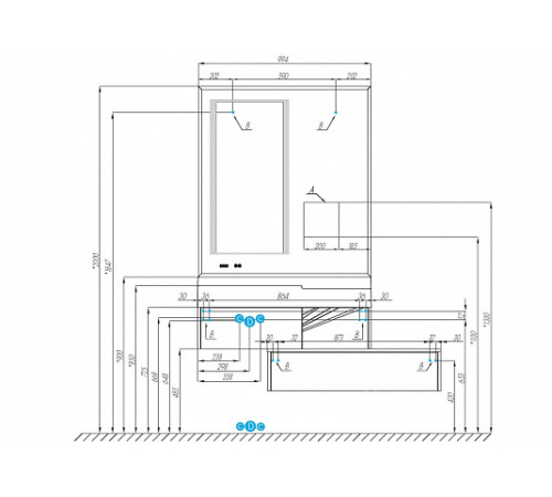 Комплект AQUATON Сакура 100 тумба и раковина Сакура 1000 1A2349K1SKW80
