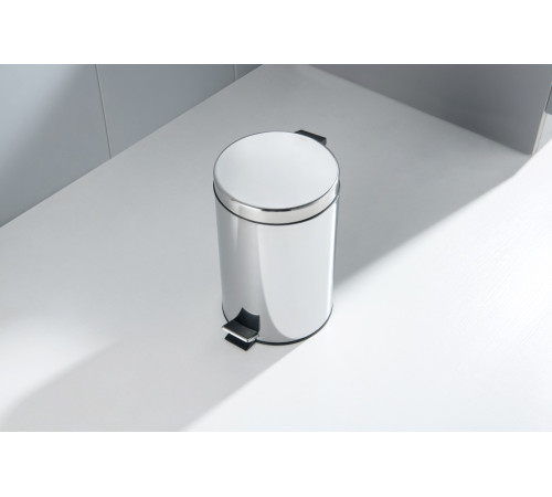 Корзина для мусора с педалью Aquatek 8 л полированный хром AQ4992CR