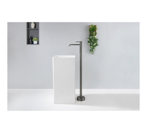 Смеситель для раковины напольный Aquanet Europa оружейная сталь AQ1309BGM