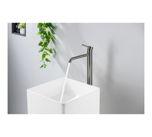 Смеситель для раковины напольный Aquanet Europa оружейная сталь AQ1309BGM