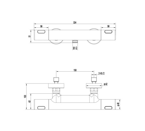Смеситель для душа термостатический Aquanet Ника хром AQ1863CR