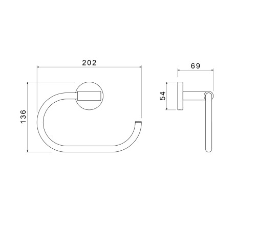 Полотенцедержатель Aquanet Оберон овальный шлифованное золото AQ4221BG