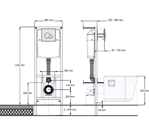 Комплект инсталляция с подвесным безободковым унитазом Santek НЕО ПЭК Rimless сиденье микролифт панель хром глянец 1.WH50.1.572