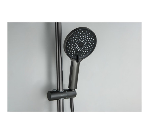 Смеситель для ванны Aquanet Лугано с душевым гарнитуром 3jet оружейная сталь AQ1748BGM