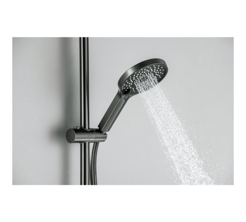 Смеситель для ванны Aquanet Лугано с душевым гарнитуром 3jet оружейная сталь AQ1748BGM