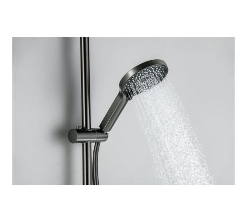 Смеситель для ванны Aquanet Лугано с душевым гарнитуром 3jet оружейная сталь AQ1748BGM