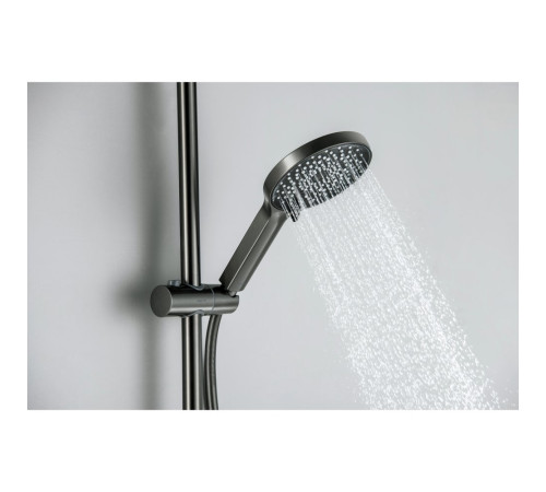 Смеситель для ванны Aquanet Лугано с душевым гарнитуром 3jet оружейная сталь AQ1748BGM