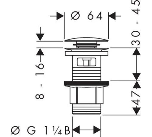 Сливной набор для раковины Hansgrohe Push-Open 50105000