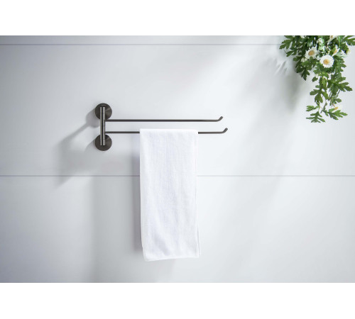 Полотенцедержатель двойной Aquatek БЕТТА оружейная сталь AQ4613BGM