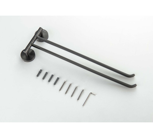 Полотенцедержатель двойной Aquatek БЕТТА оружейная сталь AQ4613BGM