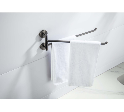 Полотенцедержатель двойной Aquatek БЕТТА оружейная сталь AQ4613BGM