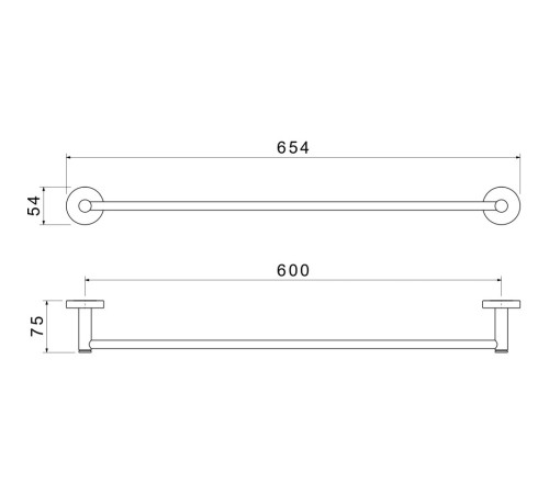Полотенцедержатель Aquanet Европа 600 мм оружейная сталь AQ4114BGM