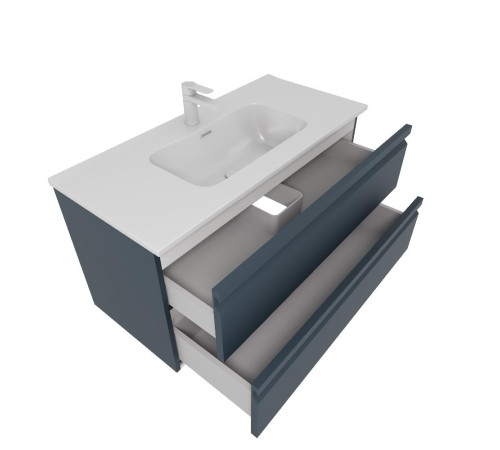 Комплект мебели для ванной AQUATON ВЕГА 100 с раковиной AQ4100-00 серый матовый AQ77100-MG