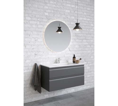 Комплект мебели для ванной AQUATON ВЕГА 100 с раковиной AQ4100-00 серый матовый AQ77100-MG