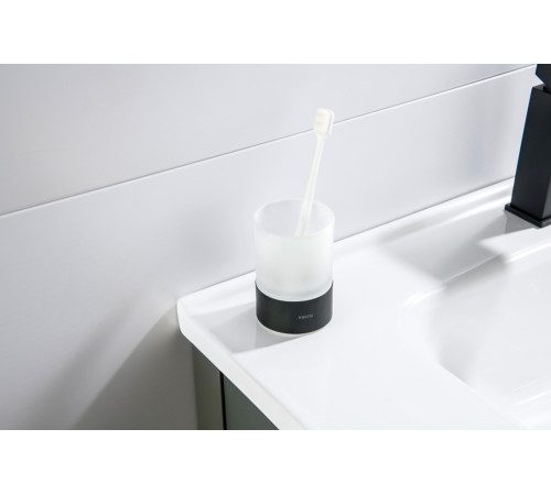 Стакан настольный Aquatek Лира матовый черный AQ4428MB