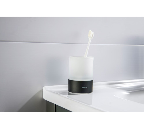 Стакан настольный Aquatek Лира матовый черный AQ4428MB