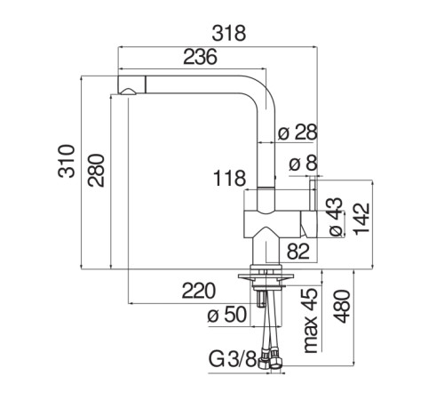 Смеситель для кухни Nobili LIVE матовый черный LV00113BM