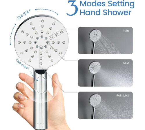 Ручной душ Aquanet Оберон Select 120 3jet хром AQ2006CR