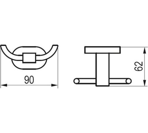 Крючок двойной RAVAK Chrome CR 100.00 X07P186