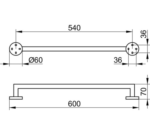 Полотенцедержатель KEUCO EDITION 90 600 мм хром 19001010600
