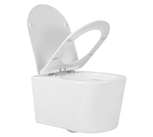 Унитаз подвесной безободковый Aquanet Оберон Tornado 531х360х344 мм сиденье микролифт AQ1365T-00