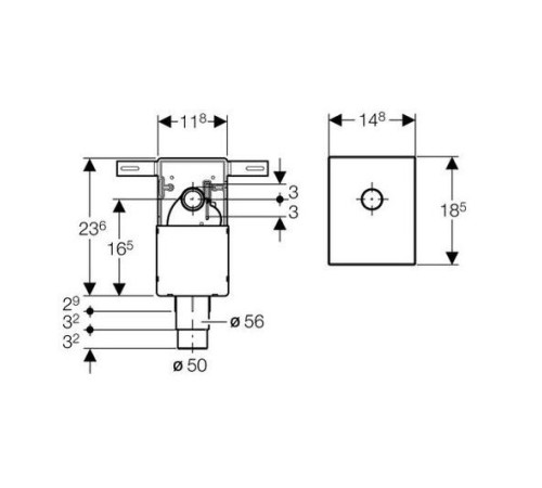 Сифон для раковины Geberit внутристенный глянцевый хром 151.120.21.1