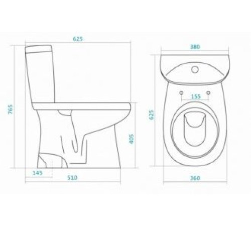 Унитаз-компакт Santek Анимо вертикальный выпуск 1.WH11.0.038