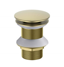 Донный клапан Aquatek Push-open без перелива шлифованное золото AQ6003BG