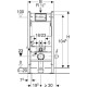 Инсталляция для подвесного унитаза Geberit Duofix Delta 112 см с клавишей Delta01 хром и крепежом 458.149.21.1