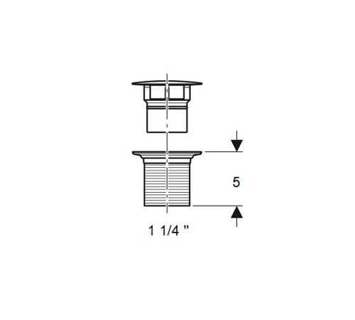 Сливной клапан Geberit со свободным стоком L=5 см глянцевый хром 152.050.21.1