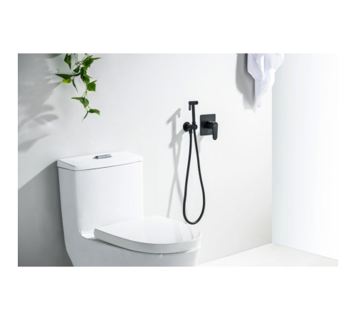 Набор с гигиеническим душем Aquanet Oberon со смесителем матовый черный AQ1219MB