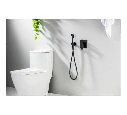 Набор с гигиеническим душем Aquanet Oberon со смесителем матовый черный AQ1219MB