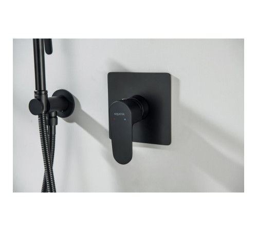 Набор с гигиеническим душем Aquanet Oberon со смесителем матовый черный AQ1219MB