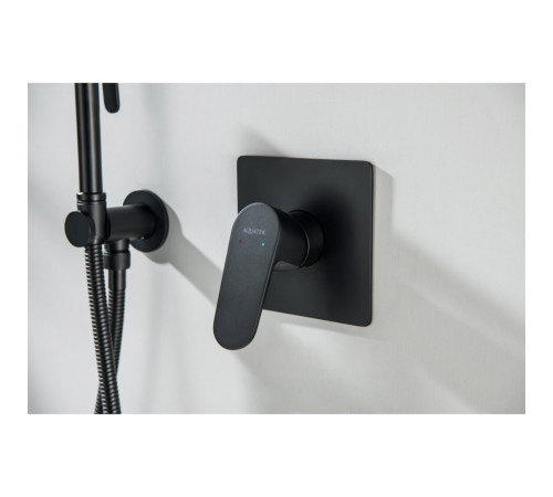 Набор с гигиеническим душем Aquanet Oberon со смесителем матовый черный AQ1219MB
