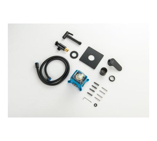 Набор с гигиеническим душем Aquanet Oberon со смесителем матовый черный AQ1219MB