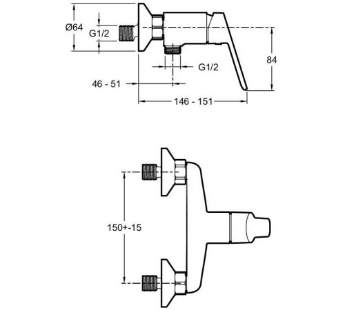 Смеситель для душа Jacob Delafon Aime матовый черный E29870-BL