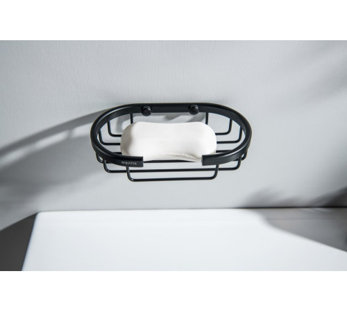 Мыльница-решетка Aquanet AQ4956MB матовый черный AQ4956MB