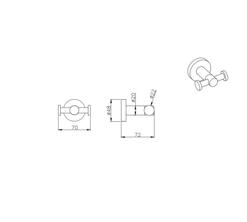 Крючок двойной Aquatek Вега хром AQ4002CR