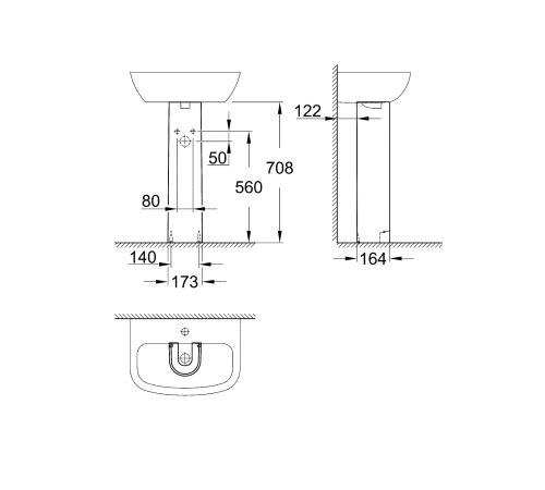 Пьедестал для раковины GROHE Bau Ceramic 39425000
