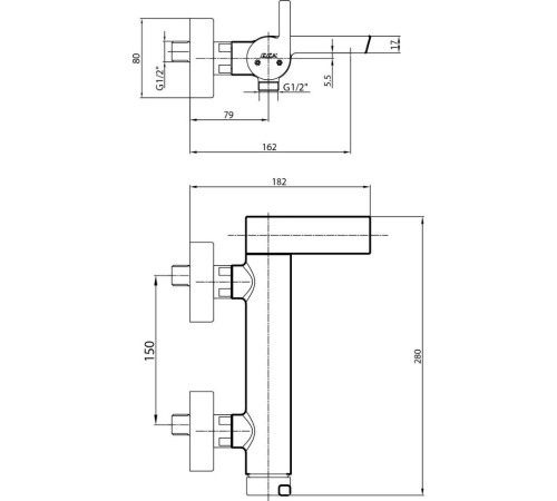 Смеситель для ванны VitrA Icon 102102478HEX