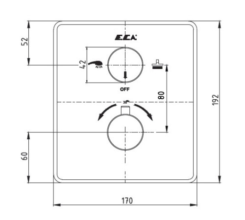 Смеситель для ванны термостатический TRES внешняя часть 102167215EX-KDE
