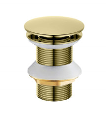 Донный клапан Aquatek Push-open без перелива полированное золото AQ6003PG