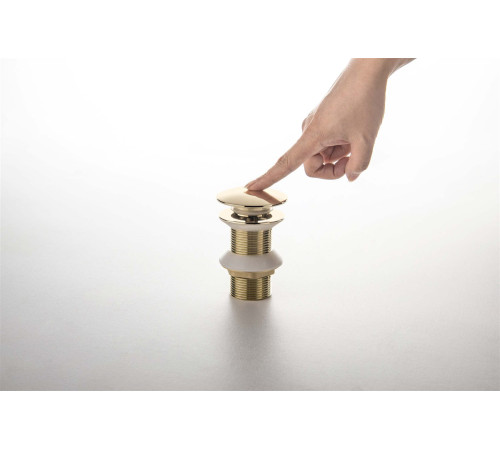 Донный клапан Aquatek Push-open без перелива полированное золото AQ6003PG